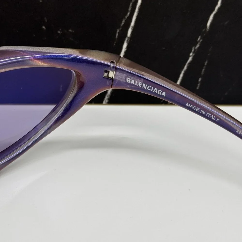 NEW BALENCIAGA SUNGLASSES PURPLE UNISEX BALENCIAGA BB0352S 002